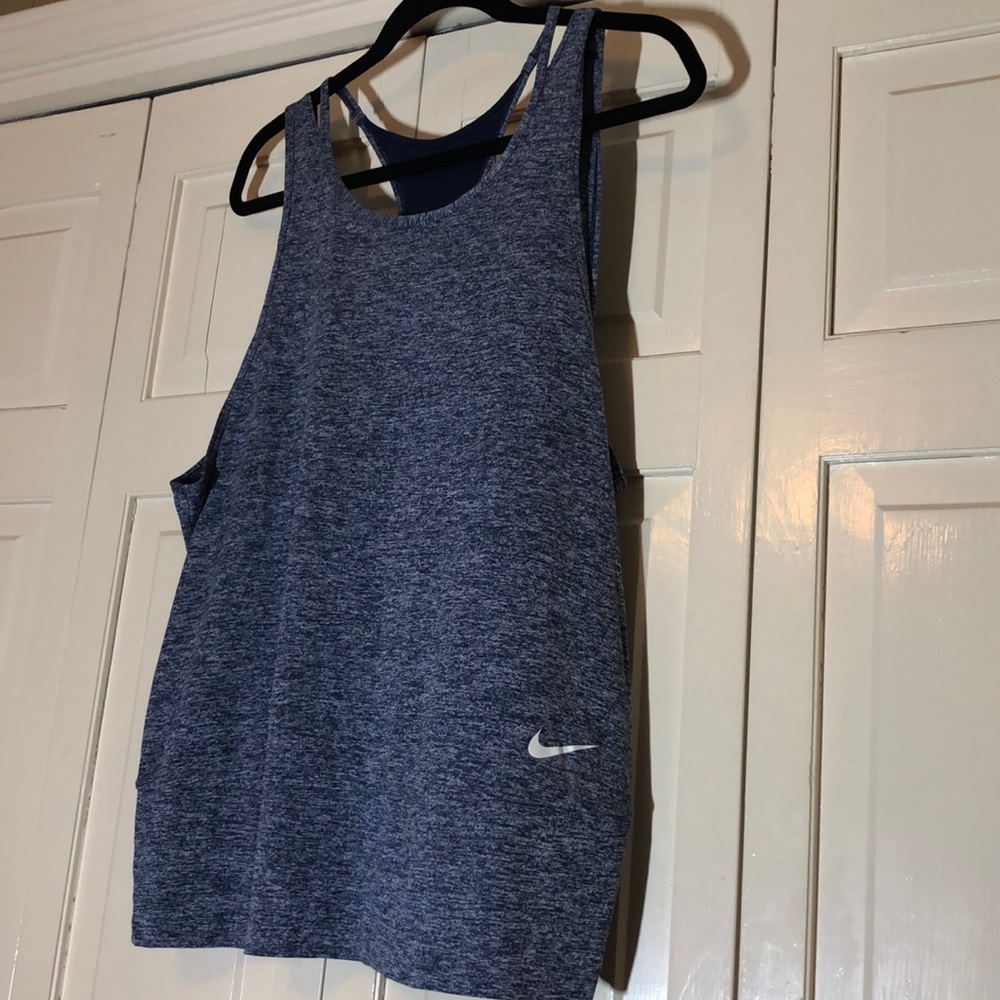 Nike Dri-Fit Navy Multi Strap Mesh Stripe Down back SZ XL
